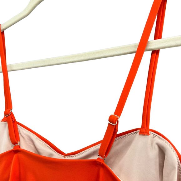 Chelsea28 Easy Retro One Piece Swimsuit Womens Orange Belted Adjustable Straps - Picture 5 of 12